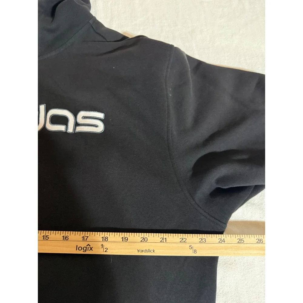 Adidas Mens Full Zip Hoodie Black Fleece Spellout‎ Logo Sweatshirt XL RN 88387